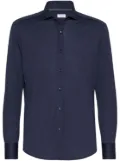 Brunello Cucinelli silk-cotton jersey shirt - Blue