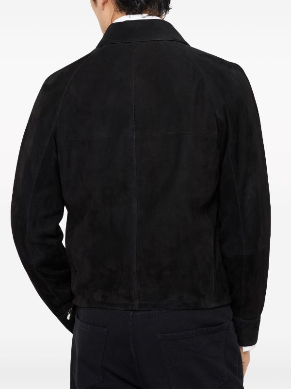 Black suede shirt on sale jacket