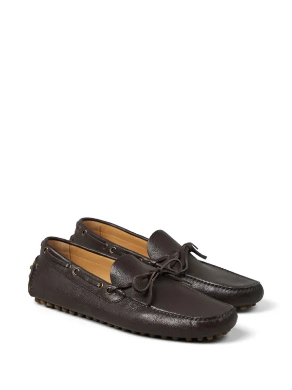 Brunello Cucinelli Driver Leather Loafers | Brown | FARFETCH JO