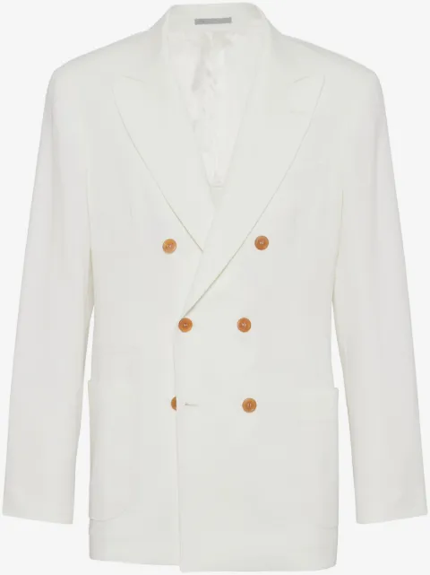 Brunello Cucinelli double-breasted linen blazer