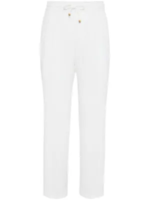 Pantalon Brunello Cucinelli - Jogpants Luxe En Coton & Laine - Beige - Taille 54 - Neuf Avec Étiquettes