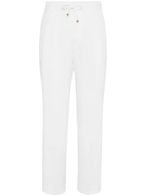 Brunello Cucinelli linen drawstring-fastening trousers