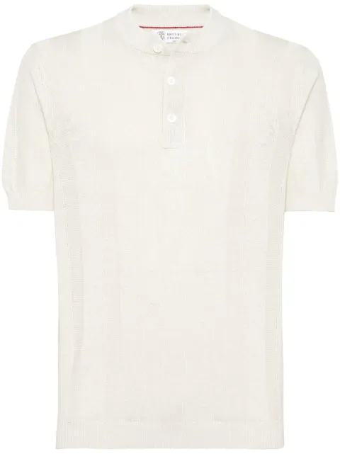 Brunello Cucinelli ribbed-knit polo shirt