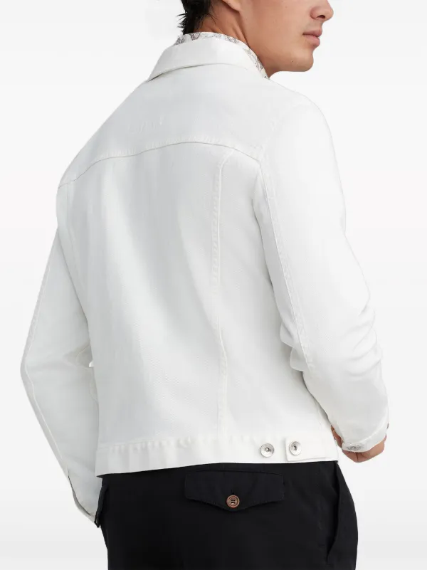 Brunello Cucinelli slim-fit Denim Jacket | White | FARFETCH