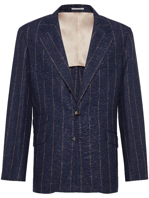 Brunello Cucinelli Striped single-breasted Blazer - Farfetch