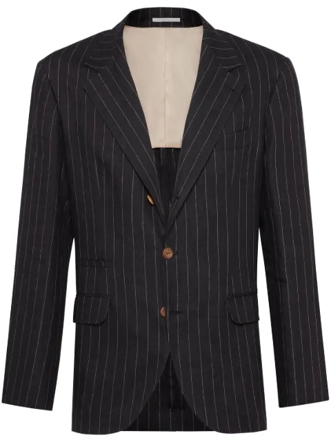 Brunello Cucinelli blazer en lin à rayures