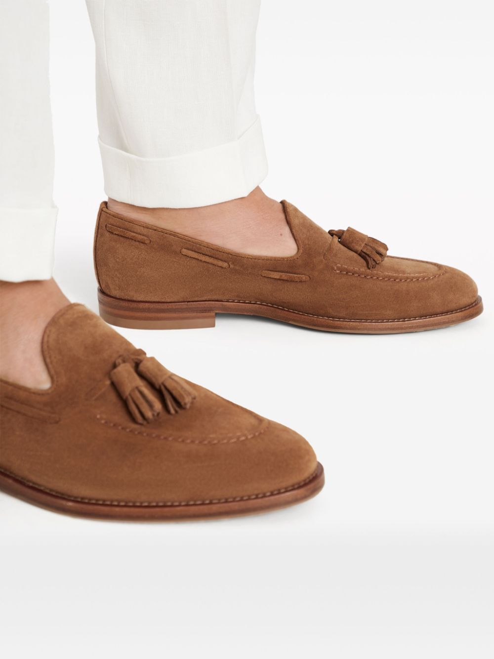 Brunello Cucinelli tassel-embellished suede loafers Men