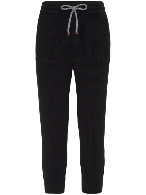 Brunello Cucinelli ribbed cashmere track pants