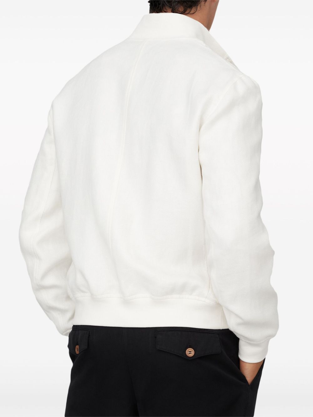 Shop Brunello Cucinelli Cargo-pocket Twill Bomber Jacket In White