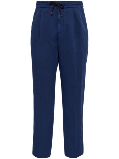 Brunello Cucinelli pleated linen-cotton trousers