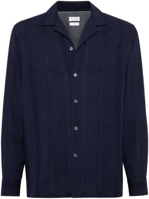 Brunello Cucinelli jacquard stripe cotton shirt Men