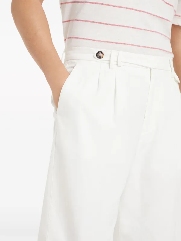 Brunello Cucinelli mid-rise Twill Tailored Trousers | White