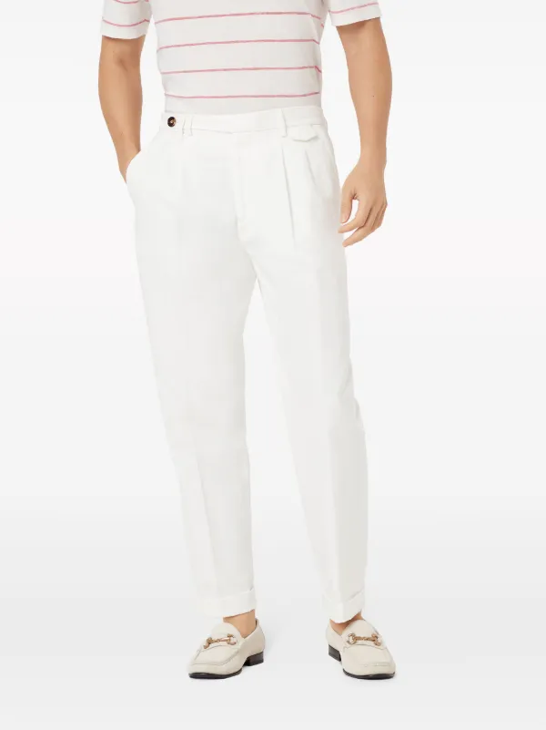 パンツ Brunello Cucinelli Tailored High-Waisted Trousers With Brunello Cucinelli - Velvet Pleated Wide Leg High Waisted Pants