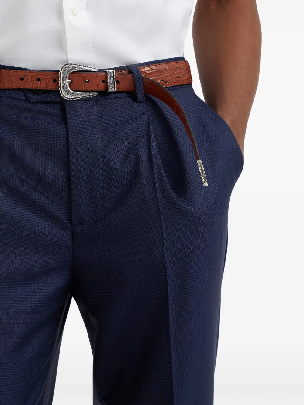 Brunello Cucinelli Geruite broek Blauw