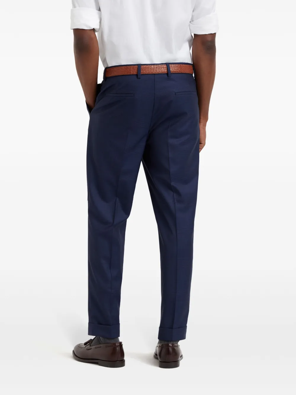Brunello Cucinelli Geruite broek Blauw