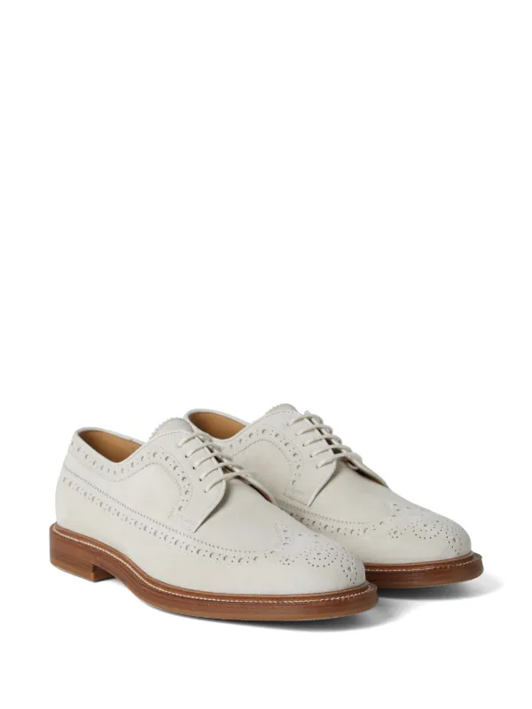 Brunello Cucinelli スエード ダービーシューズ | ホワイト