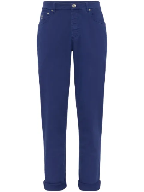 Brunello Cucinelli logo-embroidered chino trousers
