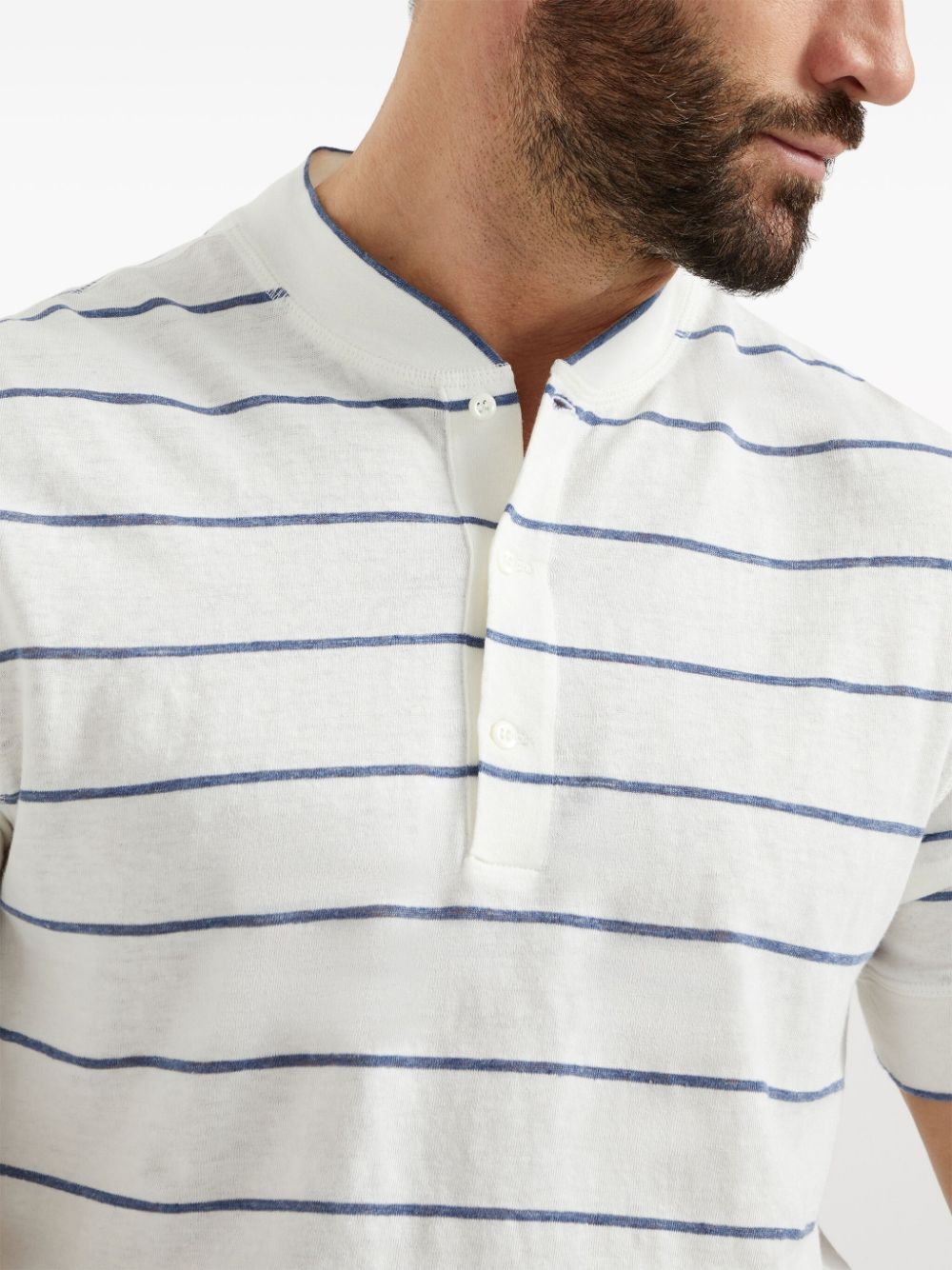 Shop Brunello Cucinelli Stripes-pattern T-shirt In White