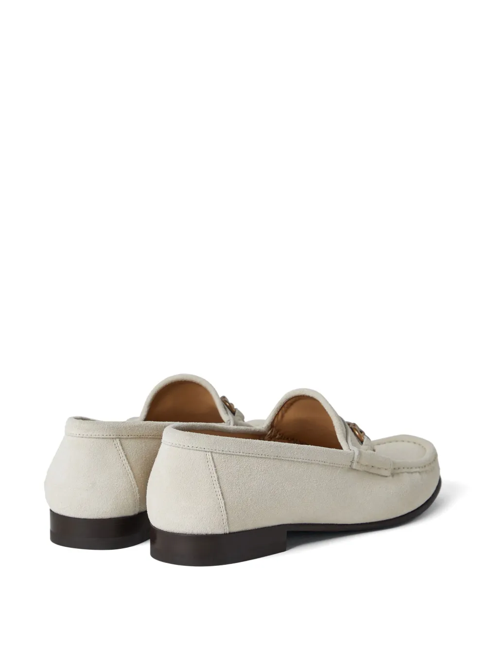 Brunello Cucinelli Decorative-buckle Leather Shoes In White