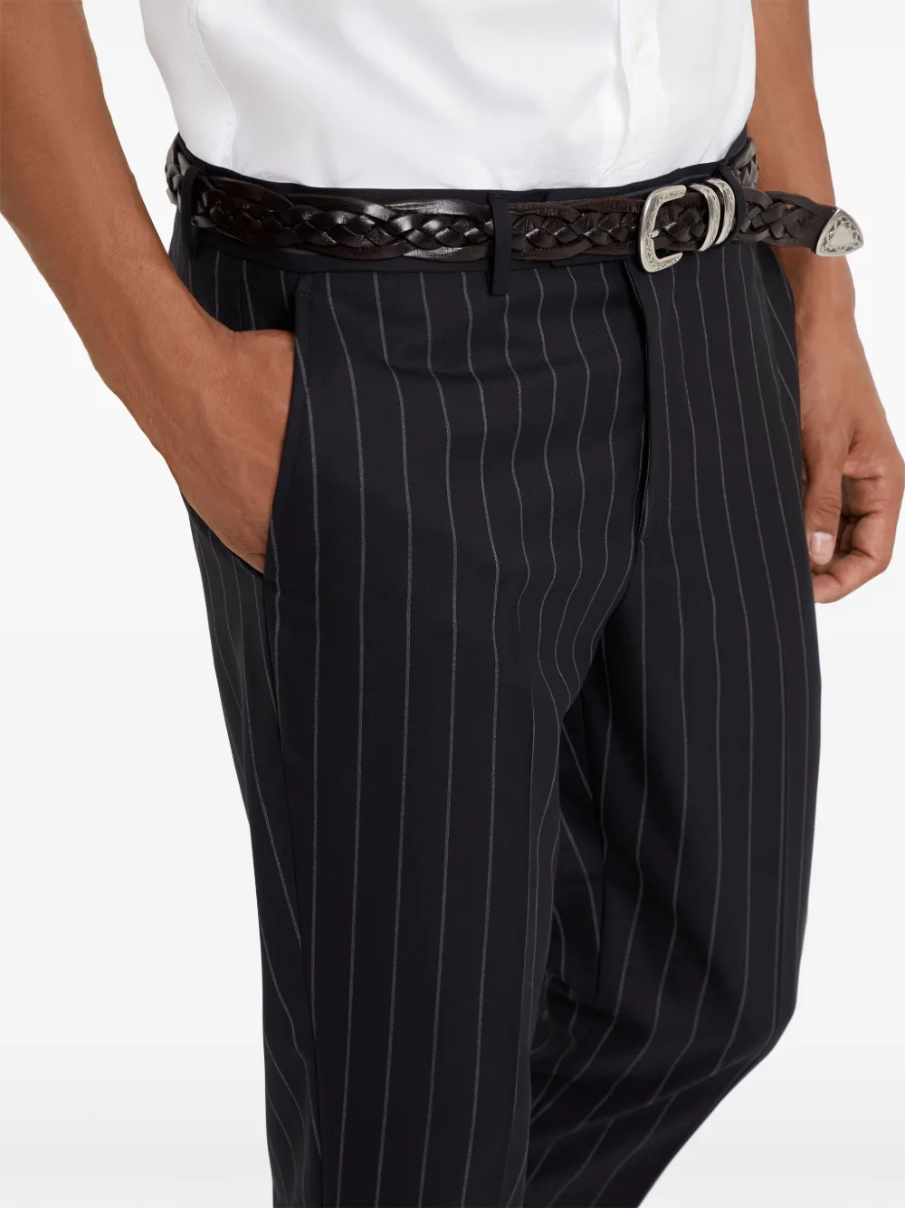 Brunello Cucinelli Pantalon met krijtstreep Zwart