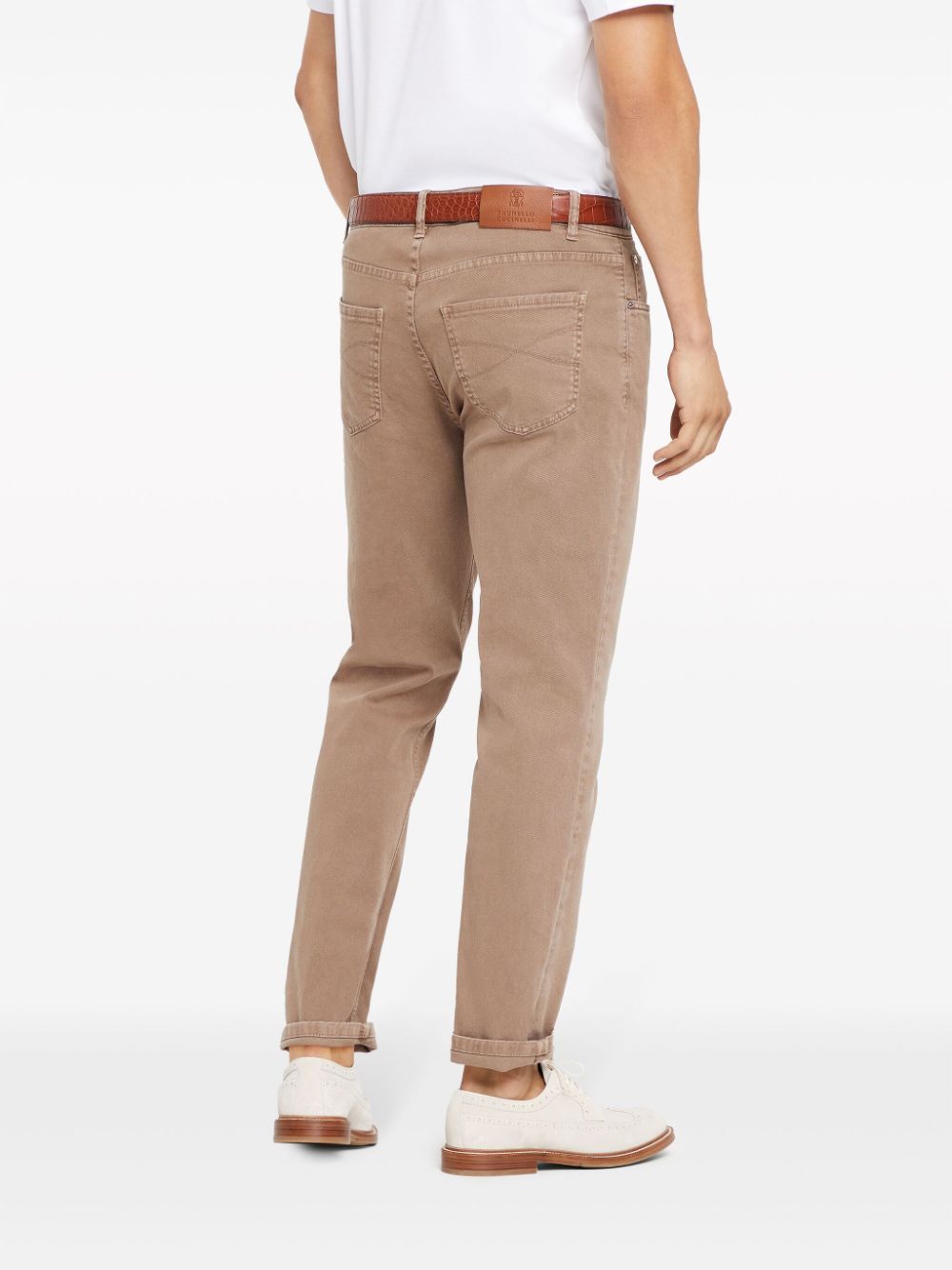 Shop Brunello Cucinelli Dyed Straight-leg Jeans In Brown