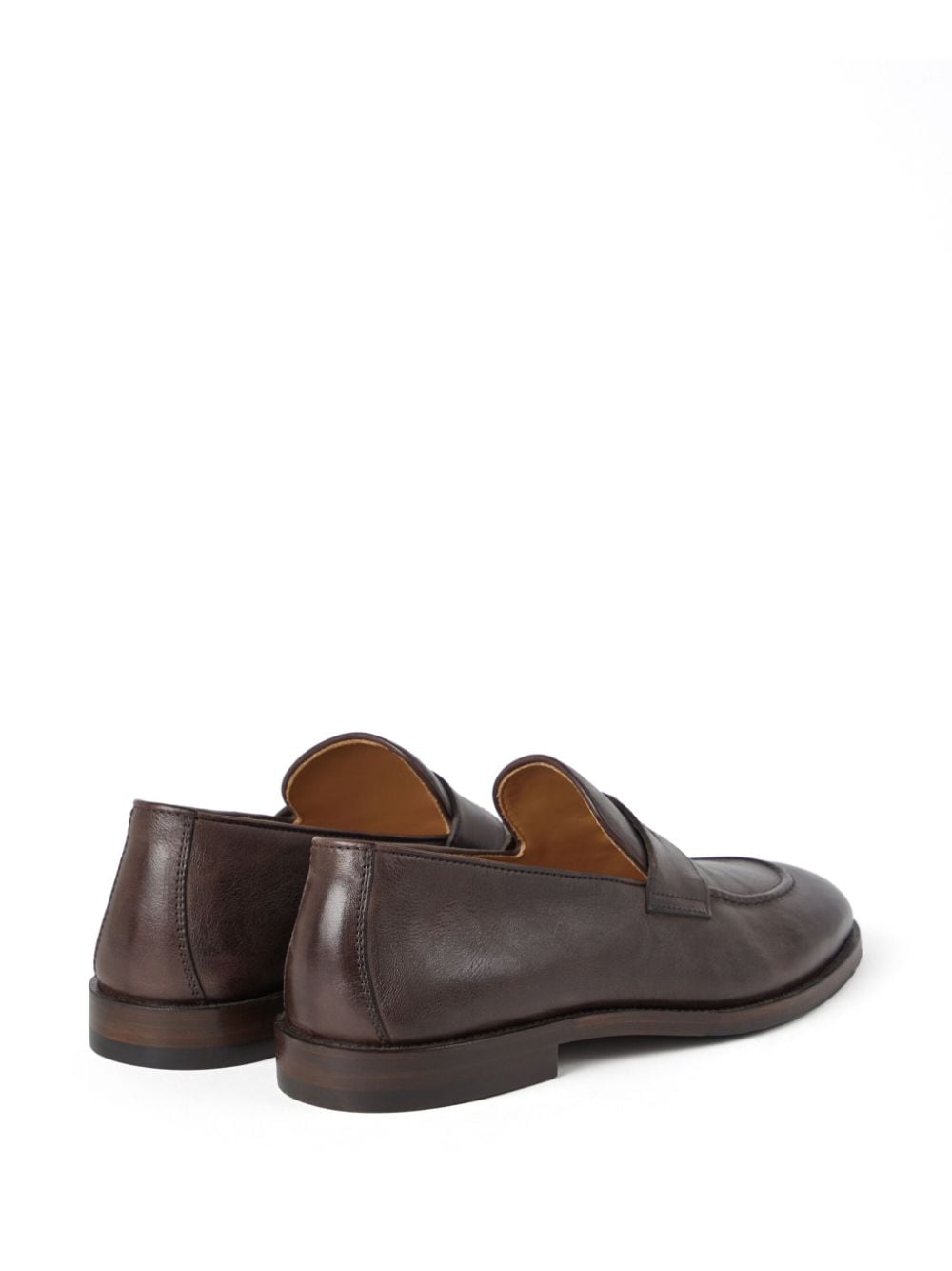 Brunello Cucinelli strap-detail leather loafers Brown