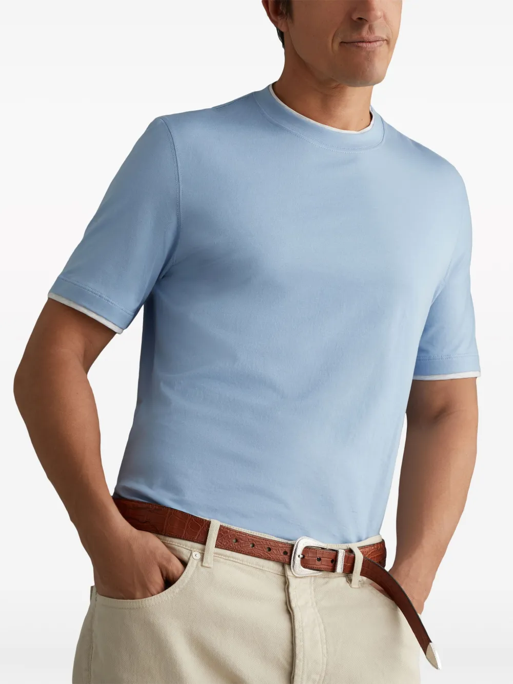 Brunello Cucinelli Layered Detail Cotton T-shirt - Farfetch