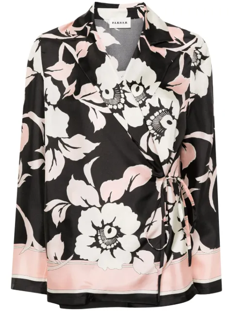 P.A.R.O.S.H. blusa cruzada con estampado floral