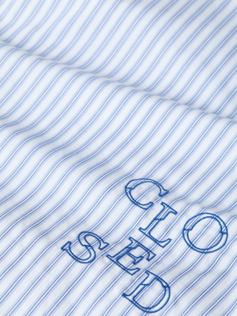 Shop Closed Stripe-print Logo-print Shirt In Blue