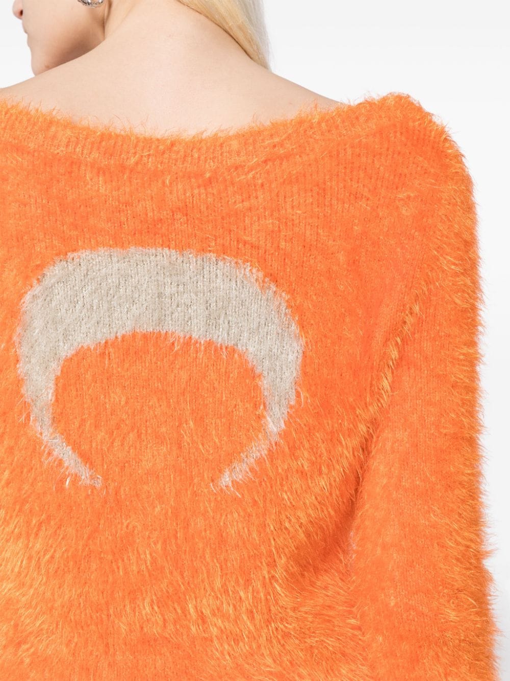 Shop Marine Serre Logo-intarsia Jumper In Orange