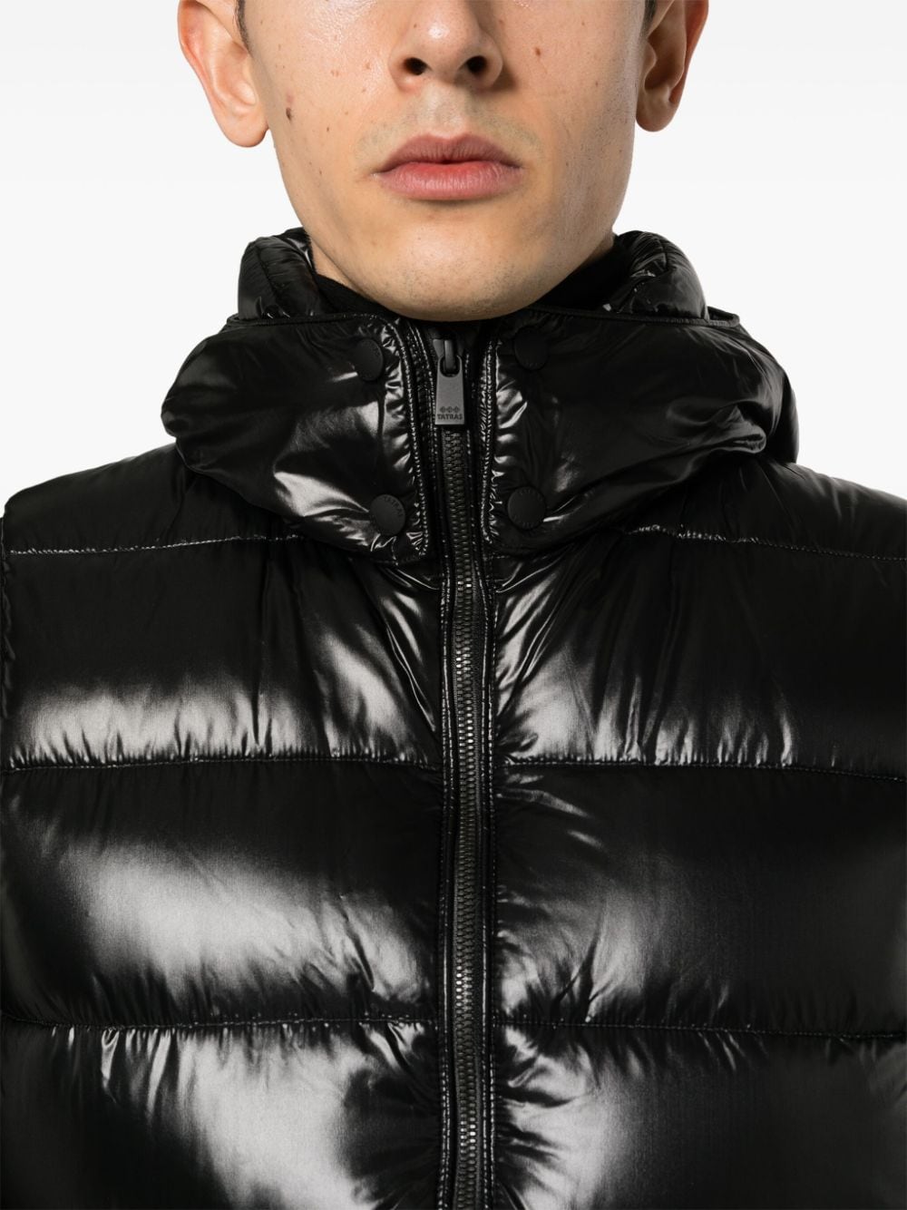Shop Tatras Hooded Puffer Vest In Black
