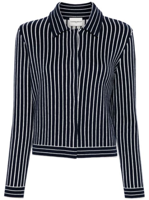 Claudie Pierlot striped straight-collar cardigan