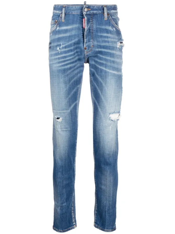 DSQUARED2 Cool Guy Distressed Skinny Jeans Blue FARFETCH IN