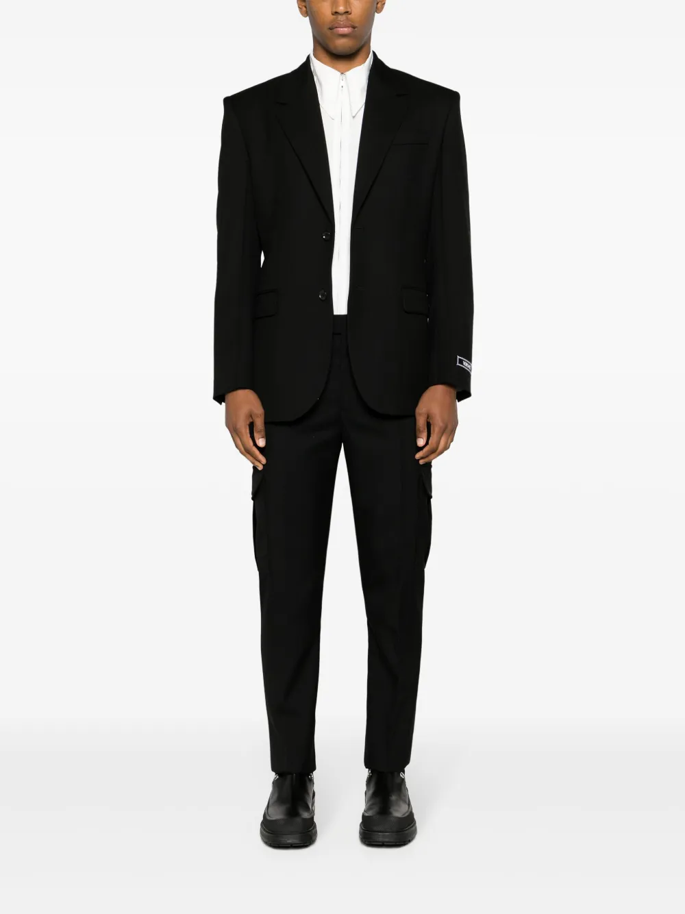 Shop Alexander Mcqueen Tapered-leg Cargo Trousers In Black