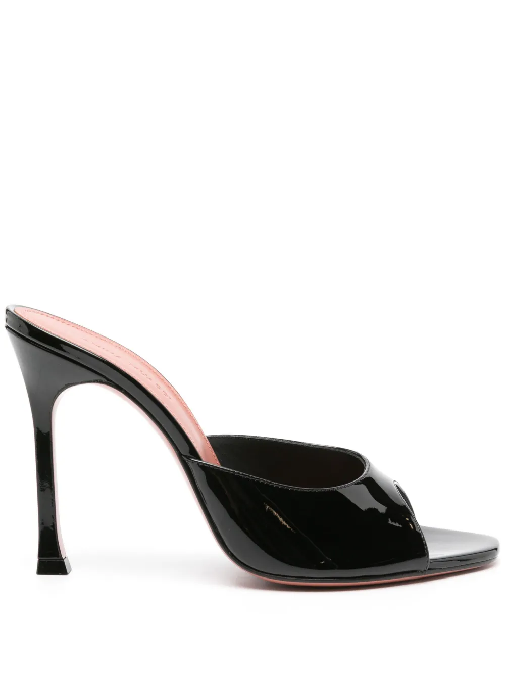 Amina Muaddi Alexa 105mm patentleather Mules Farfetch