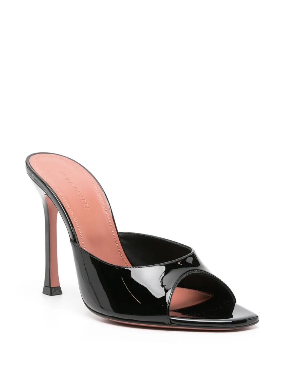 Amina Muaddi Alexa 105mm patent-leather mules - Zwart