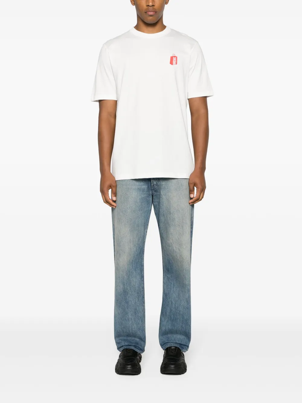 Diesel crew neck logo-print cotton T-shirt - Wit