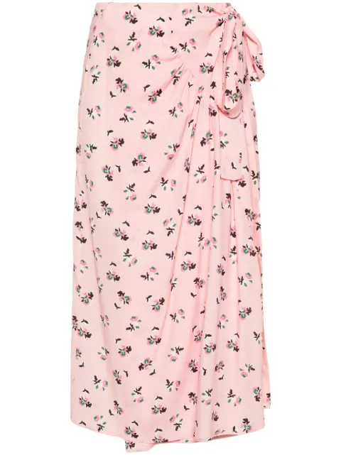P.A.R.O.S.H. floral-print silk skirt