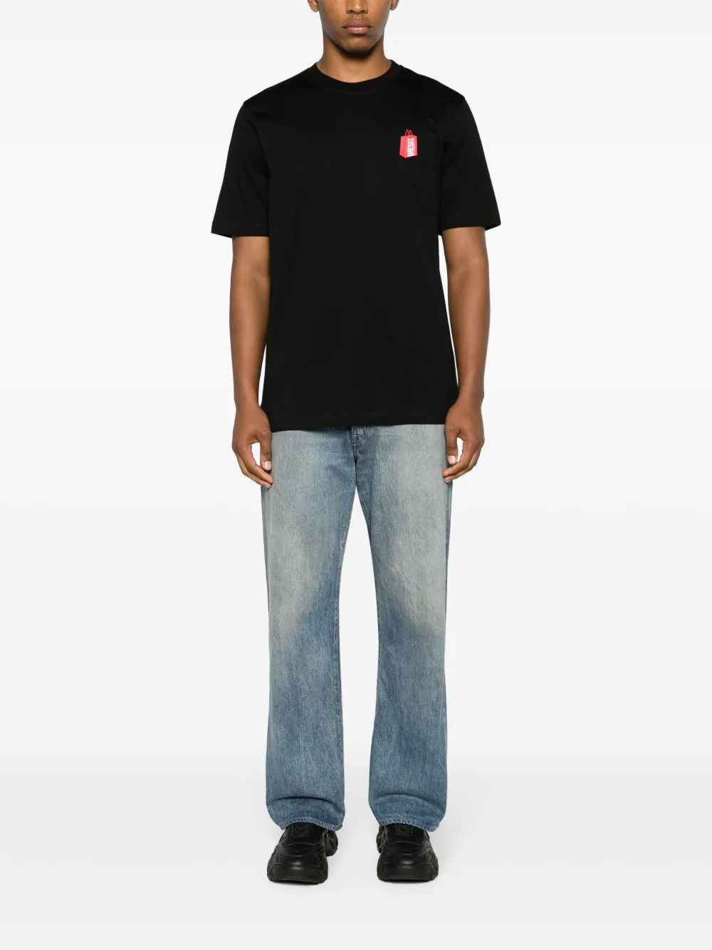 Diesel Bag-print cotton T-shirt - Zwart
