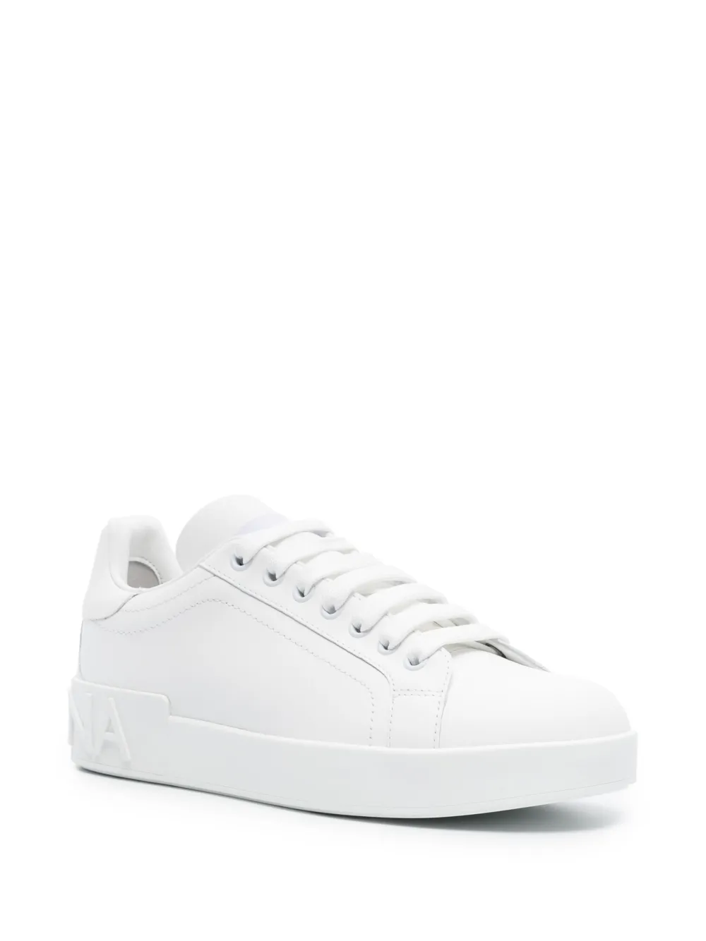 Dolce & Gabbana Leren sneakers met logo-reliëf - Wit