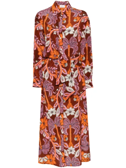 P.A.R.O.S.H. floral-print silk shirt dress