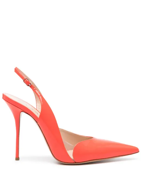 Casadei patent-leather slingback pumps