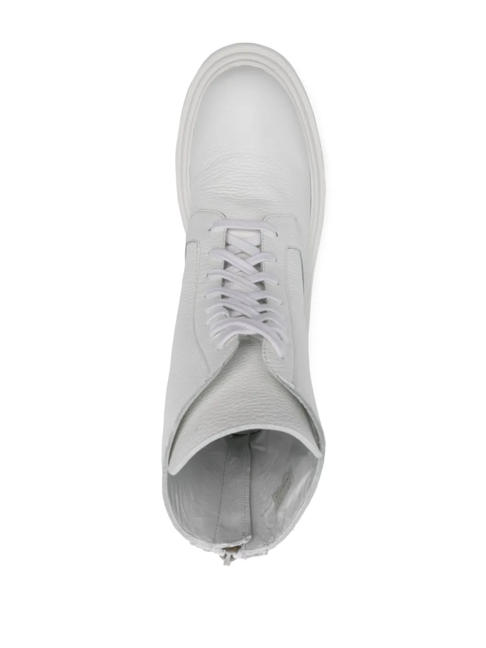 Shop Casadei Pilot Leather Combat Boots In White