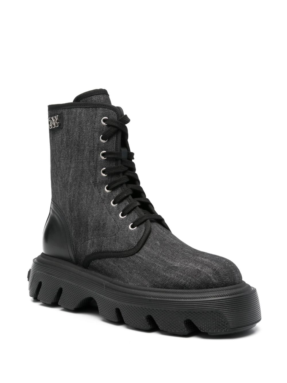 Image 2 of Casadei Davis denim combat boots