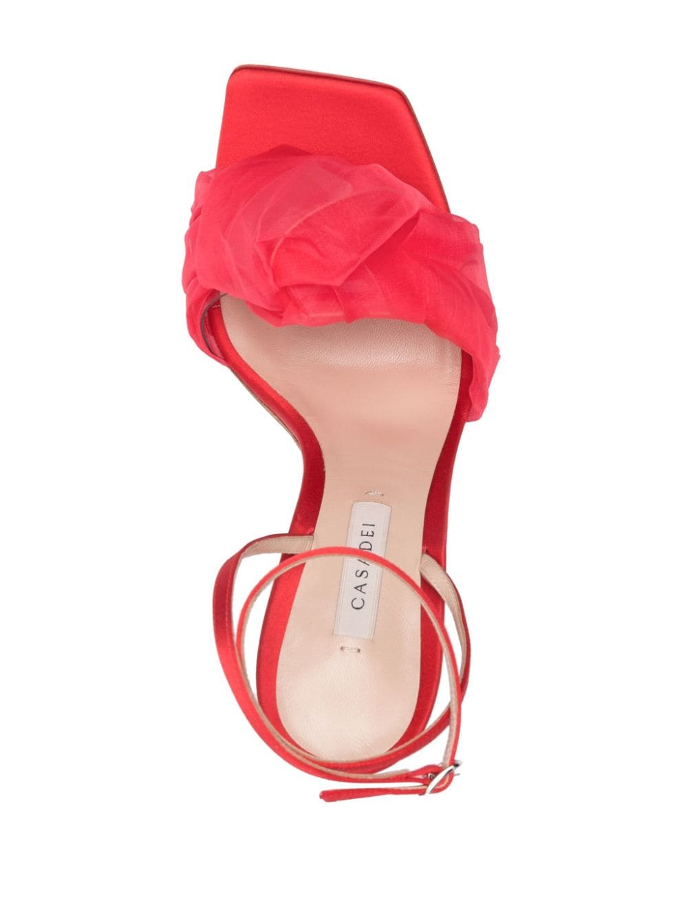Shop Casadei Geraldine Helen Satin Sandals In Red