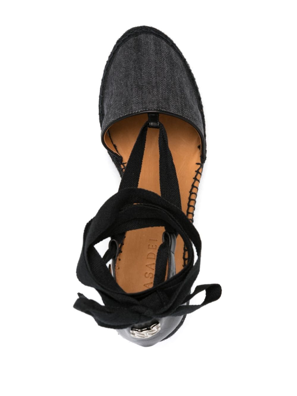 Shop Casadei 75mm Wedge-heel Espadrilles In Black
