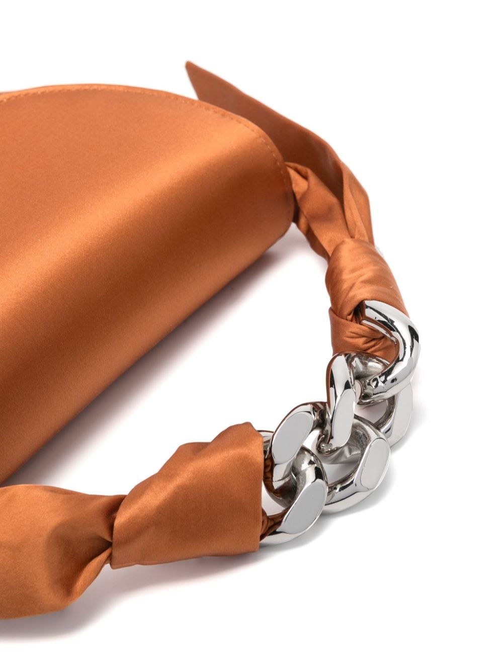 Shop Casadei Chain-handle Satin Tote Bag In Orange