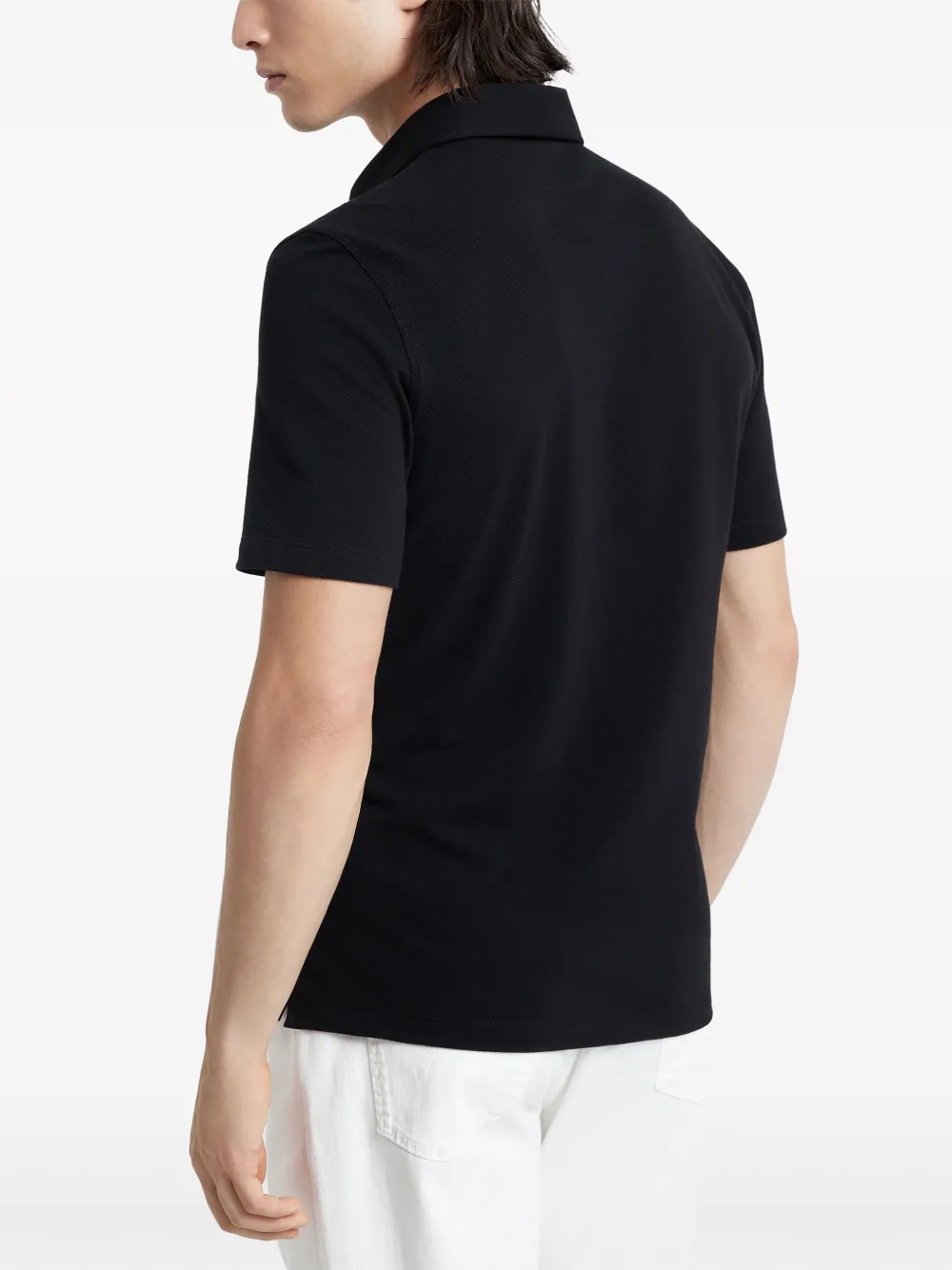 Shop Brunello Cucinelli Button-fastening Cotton Polo Shirt In Black