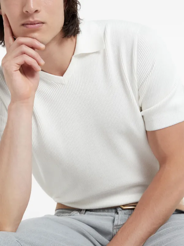 Brunello Cucinelli pointed-flat Collar Cotton Polo Shirt