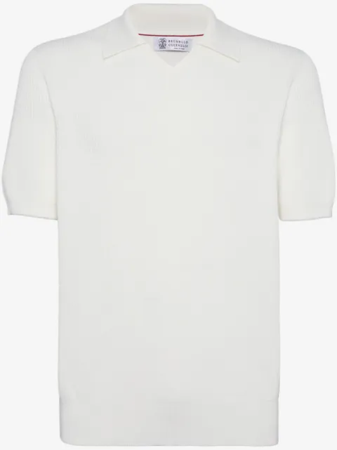 Brunello Cucinelli rib-knit cotton T-shirt